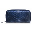 Ammoment - Python in Calcite Blue - Leather Long Zipper Wallet