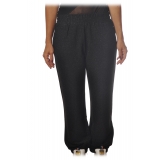 Ottod'Ame - Trousers in Laminated Fabric - Black - Trousers - Luxury Exclusive Collection