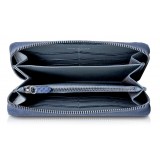 Ammoment - Python in Calcite Blue - Leather Long Zipper Wallet