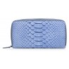 Ammoment - Pitone in Pomice Blu - Portafoglio Zip Lunga in Pelle