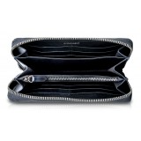 Ammoment - Python in NYX Blue - Leather Long Zipper Wallet