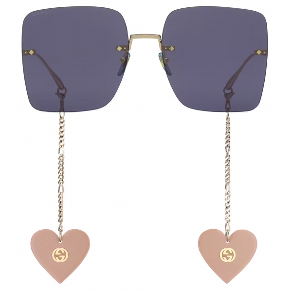 Gucci - Occhiale da Sole Quadrati Oversize - Oro Blu - Gucci Eyewear