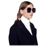Gucci - Oversized Square-Frame Sunglasses - Gold Blue - Gucci Eyewear