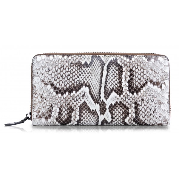 Ammoment - Python in Roccia - Leather Long Zipper Wallet