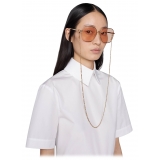 Gucci - Occhiale da Sole Rettangolari Specialized Fit - Oro Rosa - Gucci Eyewear