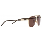 Gucci - Navigator-Frame Sunglasses - Gold Brown - Gucci Eyewear