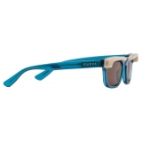 Gucci - Rectangular-Frame Sunglasses - Blue - Gucci Eyewear
