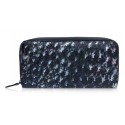 Ammoment - Ostrich in Tahitian Pearl Black - Leather Long Zipper Wallet