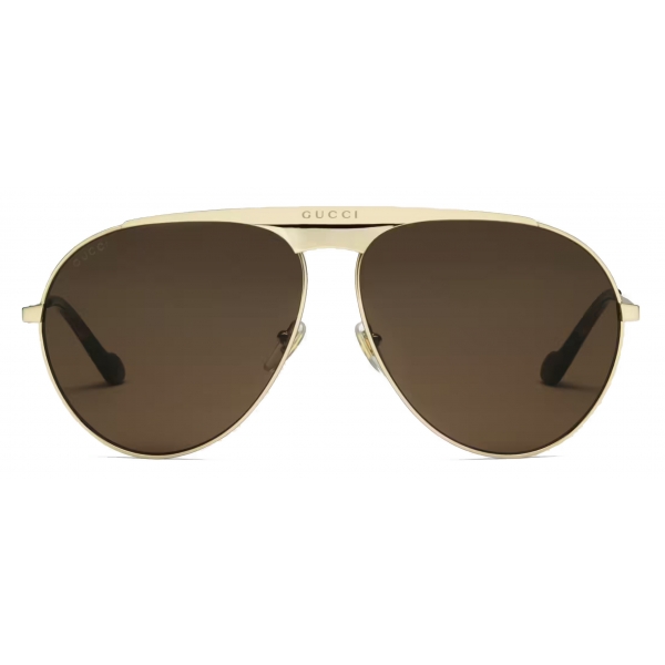 Gucci - Aviator Sunglasses - Gold Brown - Gucci Eyewear