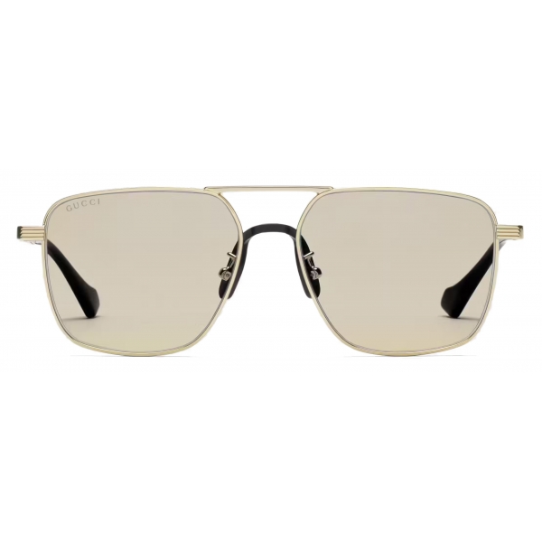 Gucci - Navigator-Frame Sunglasses - Gold Yellow - Gucci Eyewear