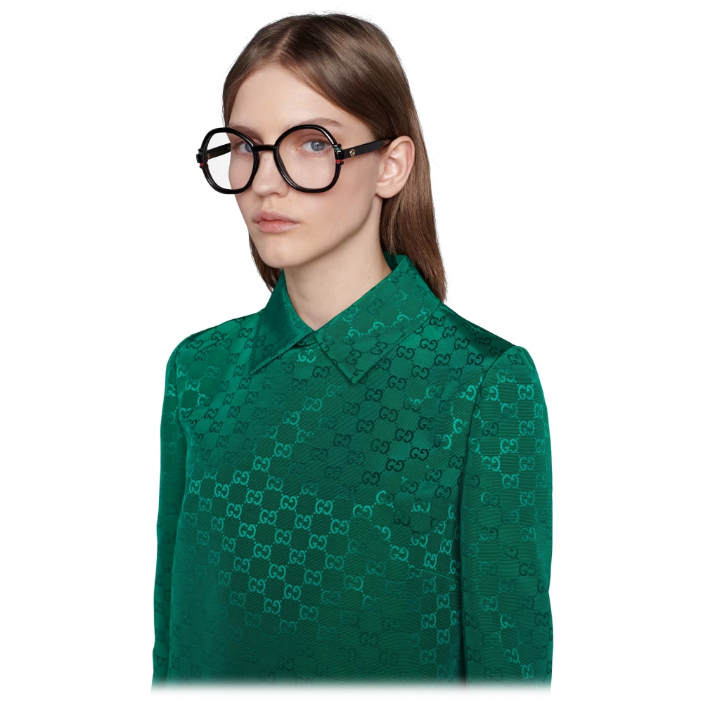 Gucci - Occhiali da Sole Rotondi con Motivo Web - Nero - Gucci Eyewear -  Avvenice