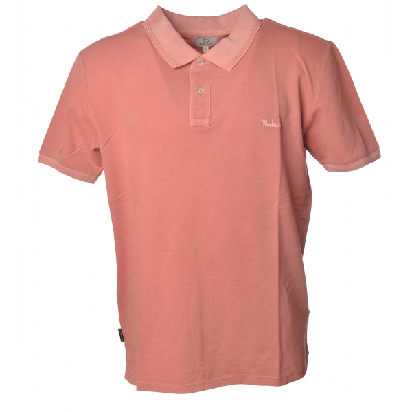 Woolrich - Polo Shirt With Logo - Salmon - T-Shirt - Luxury Exclusive Collection
