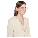 Gucci - Occhiale da Vista Squadrato con Ponte Basso - Oro - Gucci Eyewear