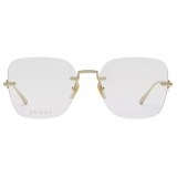 Gucci - Frameless Square Optical Glasses - Gold - Gucci Eyewear