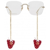 Gucci - Occhiale da Vista Squadrato Senza Montatura - Oro - Gucci Eyewear