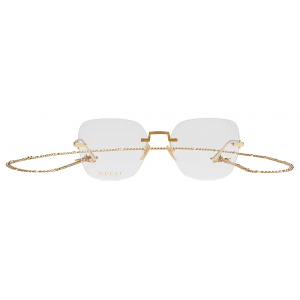 Gucci - Occhiale da Vista Squadrato Senza Montatura - Oro - Gucci Eyewear