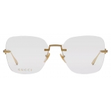 Gucci - Frameless Square Optical Glasses - Gold - Gucci Eyewear