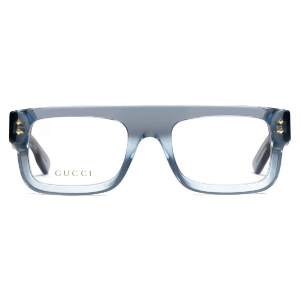 Gucci Rectangular Optical Glasses Light Blue Gucci Eyewear Avvenice