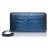 Ammoment - Caiman in Degrade Light-Dark Blue - Leather Large Long Zipper Wallet