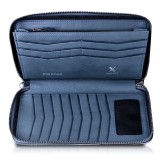 Ammoment - Python in Calcite Blue - Leather Large Long Zipper Wallet