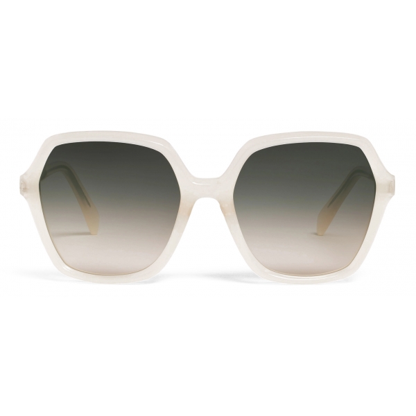 Céline - Oversize S230 Sunglasses in Acetate - Milky Cream - Sunglasses - Céline Eyewear