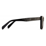 Céline - Cat Eye S187 Sunglasses in Acetate with Crystals - Black - Sunglasses - Céline Eyewear