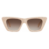 Céline - Cat Eye S187 Sunglasses in Acetate with Crystals - Ivory - Sunglasses - Céline Eyewear
