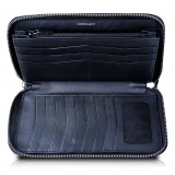 Ammoment - Python in Petale Blue - Leather Large Long Zipper Wallet
