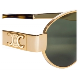 Céline - Triomphe Metal 01 Sunglasses in Metal - Gold Green - Sunglasses - Céline Eyewear