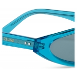 Céline - Graphic S231 Sunglasses in Acetate - Transparent Neon Azure - Sunglasses - Céline Eyewear