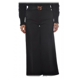 Pinko - Wide Leg Trousers with Logo Belt - Black - Trousers - Made in Italy - Luxury Exclusive Collection