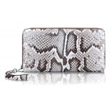 Ammoment - Python in Roccia - Leather Large Long Zipper Wallet