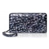 Ammoment - Ostrich in Tahitian Pearl Black - Leather Large Long Zipper Wallet