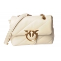 Pinko - Love Mini Puff Maxy Bag - Ivory White - Bag - Made in Italy - Luxury Exclusive Collection