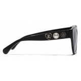 Chanel - Butterfly Sunglasses - Black Gold Gray Gradient - Chanel Eyewear