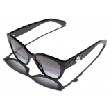 Chanel - Butterfly Sunglasses - Black Gold Gray Gradient - Chanel Eyewear