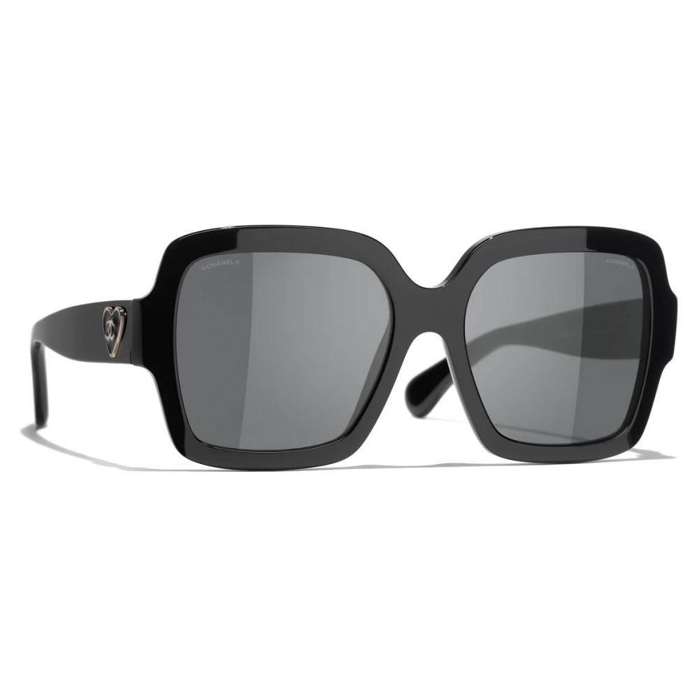 Chanel - Square Sunglasses - Black Gold Gray Polarized Gradient