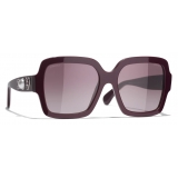 Chanel - Square Sunglasses - Red Burgundy Gradient - Chanel Eyewear