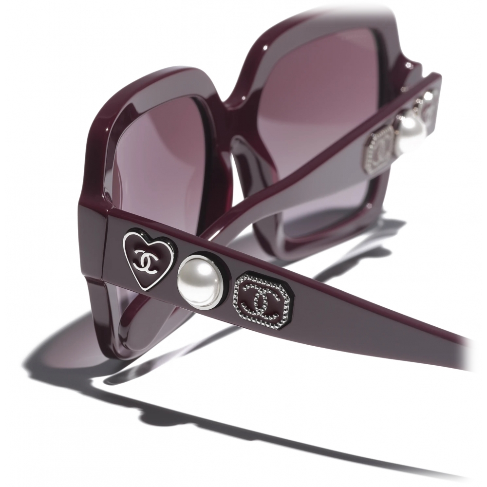 Chanel - Square Sunglasses - Red Burgundy Gradient - Chanel Eyewear -  Avvenice