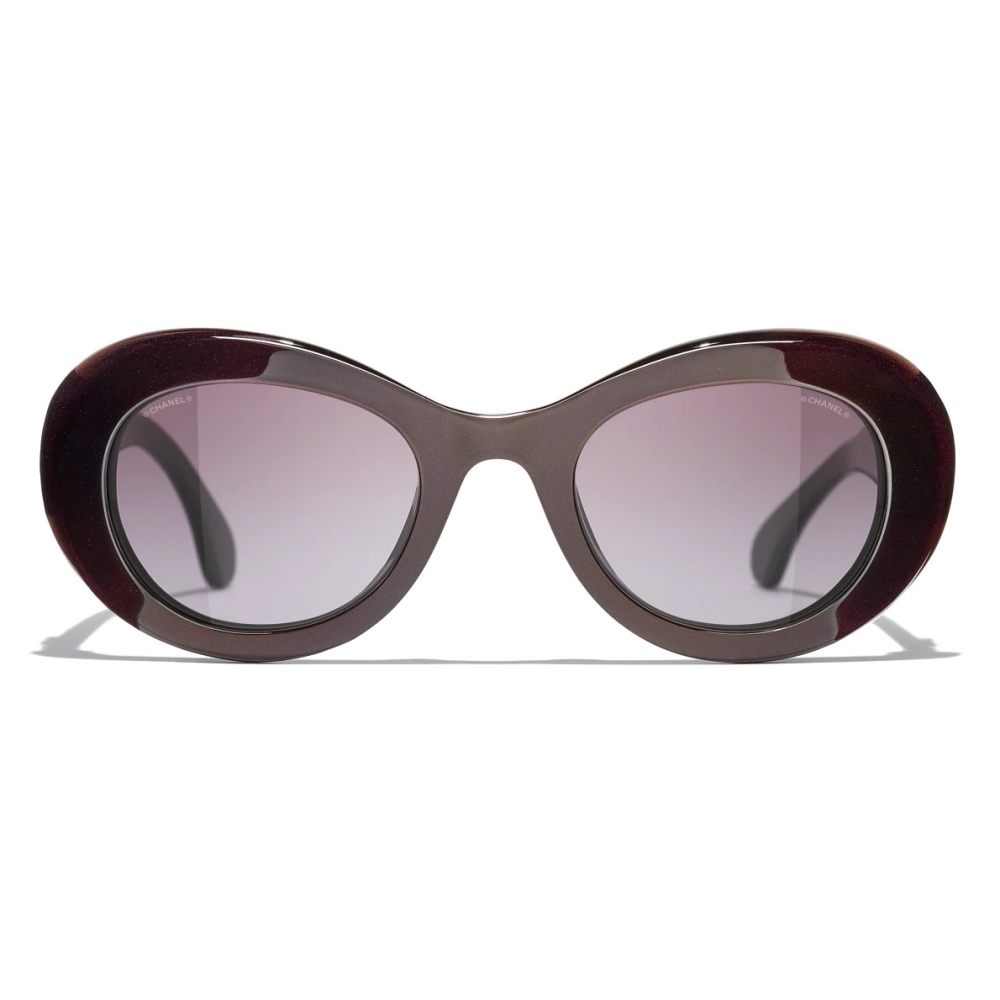 Chanel - Oval Sunglasses - Red Burgundy Gradient - Chanel Eyewear - Avvenice