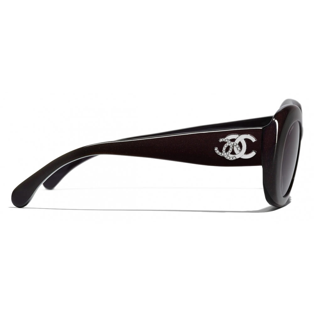 Chanel - Oval Sunglasses - Red Burgundy Gradient - Chanel Eyewear ...