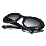 Chanel - Oval Sunglasses - Green Gray Gradient - Chanel Eyewear