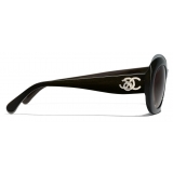 Chanel - Oval Sunglasses - Brown - Chanel Eyewear