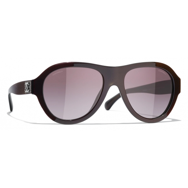 Chanel - Pilot Sunglasses - Red Burgundy Gradient - Chanel Eyewear