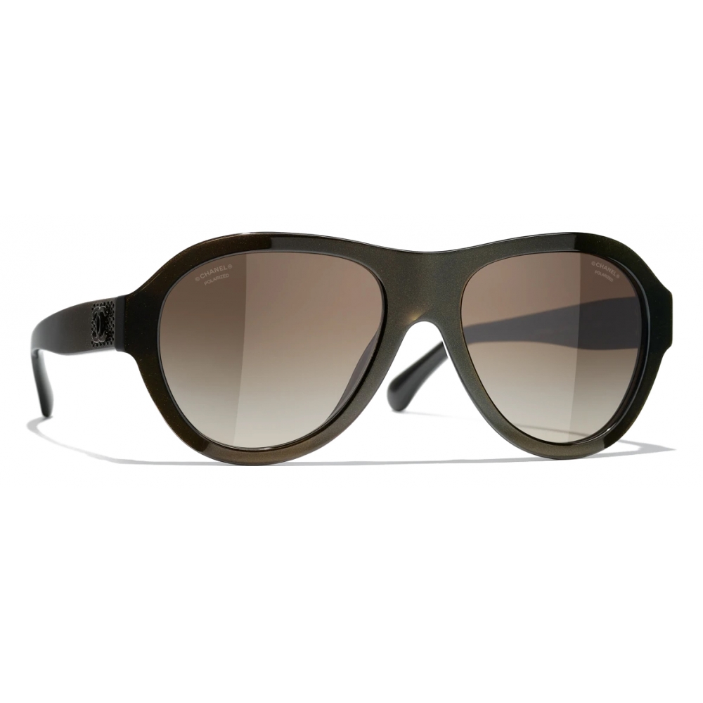 Chanel - Pilot Sunglasses - Brown Polarized - Chanel Eyewear - Avvenice