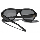 Chanel - Pilot Sunglasses - Black Gray Polarized - Chanel Eyewear