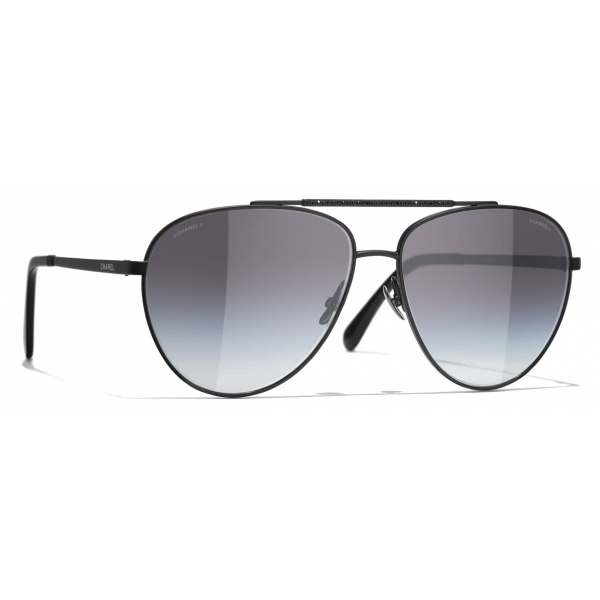 Chanel - Pilot Sunglasses - Black Gray Gradient - Chanel Eyewear - Avvenice