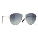 Chanel - Pilot Sunglasses - Gold Gray - Chanel Eyewear