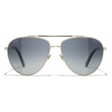 Chanel - Occhiali da Sole Pilota - Oro Grigio - Chanel Eyewear