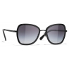 Chanel - Occhiali da Sole Quadrati - Nero Grigio Sfumate - Chanel Eyewear